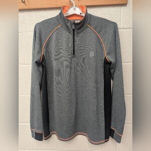 BKE Sport Pullover Half Zip Size XL In Gray Black Orange Lightweight